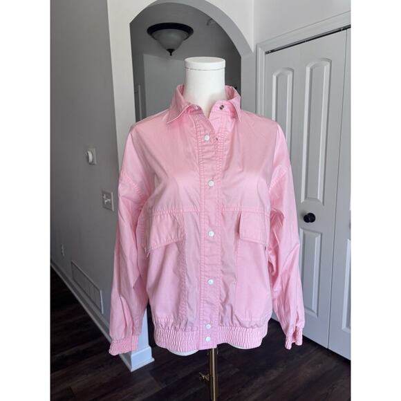 Vintage Koret Pink Barbiecore Y2K 90's Track Jacket Sporty Retro Petite Medium - Picture 2 of 5
